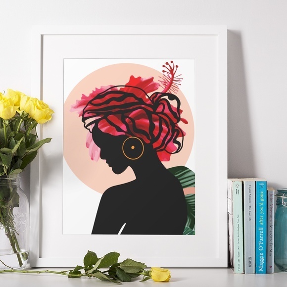 Modern Wall Art Print Tropical Girl Unframed - Picture 3 of 17